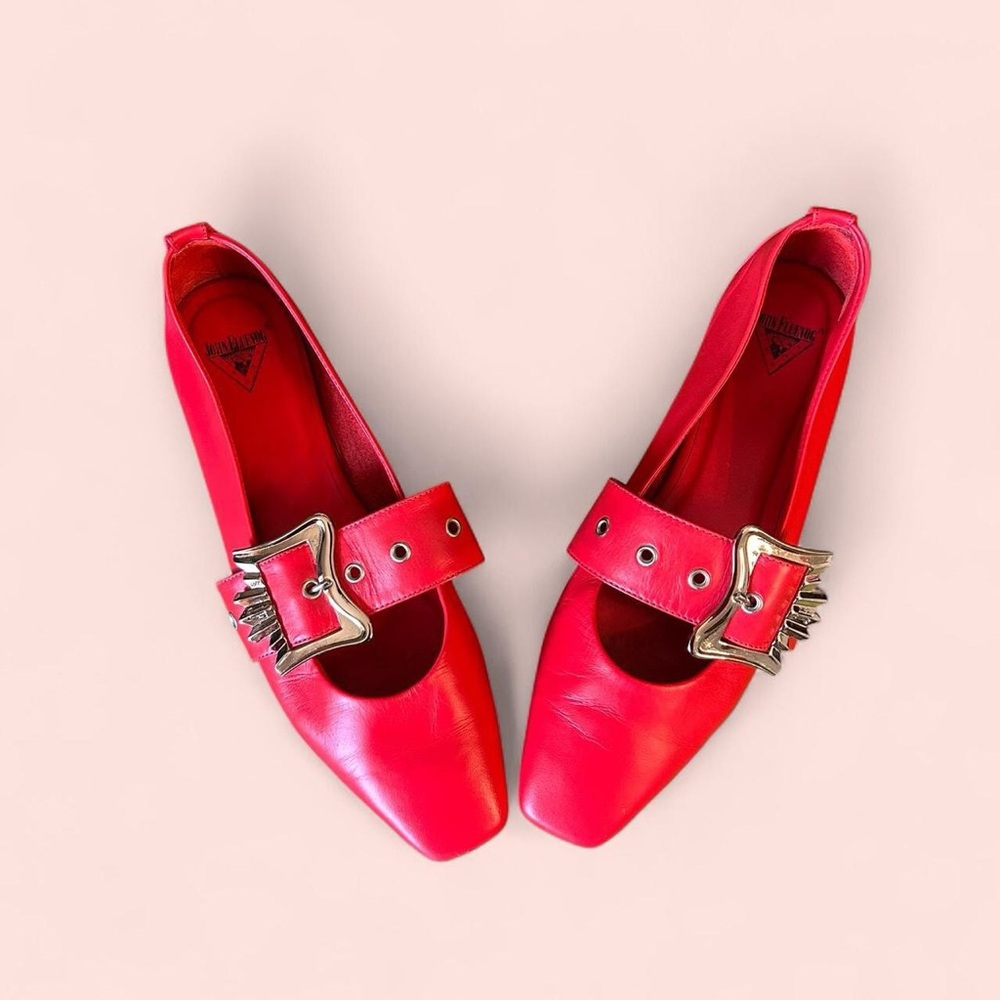 John Fluevog Misty Flats in Red